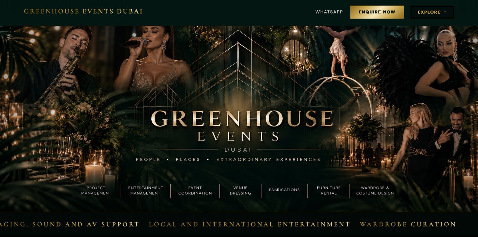 Greenhouse Events UAE website preview